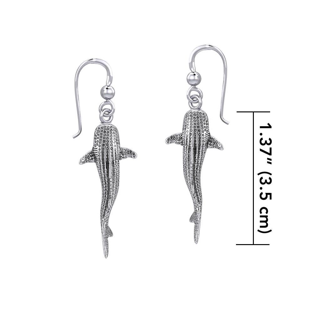 Small Whale Shark Silver Hook Earrings TER1745 - Jewelry