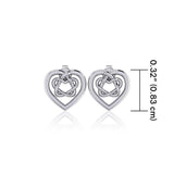 Small Celtic Heart Silver Post Earrings TER1748 - Jewelry
