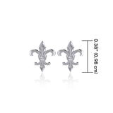Fleur De Lis Silver Post Earrings TER1754 - Jewelry