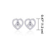 Heart with Trinity Knot Silver Post Earrings TER1755 - Jewelry