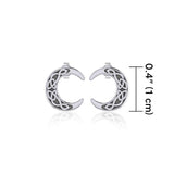 Celtic Crescent Moon Silver Post Earrings TER1758 - Jewelry