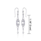 Celtic Crescent Moon with Dangle Teardrop Silver Hook Earrings TER1763 - Jewelry