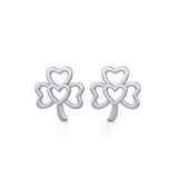 The Heart in Shamrock Sterling Silver Post Earrings TER1778