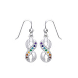 Infinity Silver Earrings with Chakra Gemstone TER1790