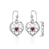 Hearts in Heart Silver Earrings with Gemstone TER1792 - Jewelry