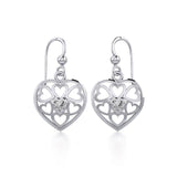 Hearts in Heart Silver Earrings with Gemstone TER1792 - Jewelry