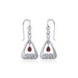 Celtic Knot Silver Earrings  with Dangling Gemstone TER1794 - Jewelry
