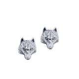 Wolf Head Silver Post Earrings TER1796 - Jewelry