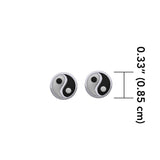 Yin Yang Silver Post Earrings TER1797 - Jewelry