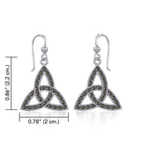 Sterling Silver Celtic Trinity Knot Earrings with Marcasite TER1801 - Jewelry