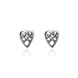 Celtic Knotwork Heart Silver Post Earrings TER1805 - Jewelry