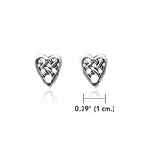 Celtic Knotwork Heart Silver Post Earrings TER1805 - Jewelry