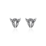 Celtic Twin Trinity Knot Silver Post Earrings TER1807 - Jewelry