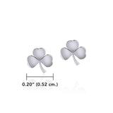 Small Shamrock Silver post Earrings TER1808 - Jewelry