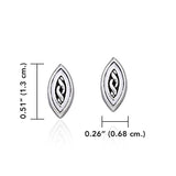 Celtic Knotwork Marquise Shape Silver Post Earrings TER1809 - Jewelry