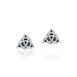 Small Triquetra Silver Post Earrings TER1814 - Jewelry