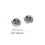 Rose Silver Post Earrings TER1818 - Jewelry