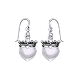 Cari Buziak Heart with Crown Silver Earrings TER1821 - Jewelry
