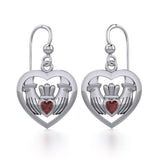 Claddagh in Heart Silver Earrings with Gemstone TER1826 - Jewelry