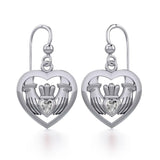 Claddagh in Heart Silver Earrings with Gemstone TER1826 - Jewelry