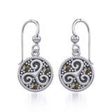 Celtic Spiral Triskele Silver Earrings with marcasite TER1827 - Jewelry