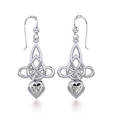 Celtic Witches Knot Silver Earrings with Heart Gemstone TER1830 - Jewelry