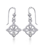 Celtic Quaternary Knot Silver Earrings with Gemstone TER1832 - Jewelry