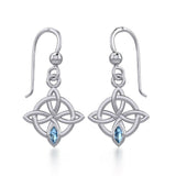 Celtic Quaternary Knot Silver Earrings with Gemstone TER1832 - Jewelry