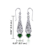Celtic Knotwork Silver Shamrock Earrings with Heart Gemstone TER1834 - Jewelry