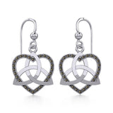 Trinity in Marcasite Heart Silver Earrings TER1840