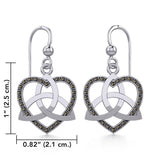 Trinity in Marcasite Heart Silver Earrings TER1840 - Jewelry