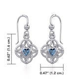 Celtic Knotwork Silver Earrings with Heart Gemstone TER1845 - Jewelry