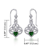 Celtic Knotwork Silver Earrings with Heart Gemstone TER1846 - Jewelry