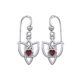 Celtic Knotwork Silver Earrings with Heart Gemstone TER1847 - Jewelry
