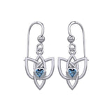 Celtic Knotwork Silver Earrings with Heart Gemstone TER1847 - Jewelry