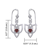 Celtic Knotwork Silver Earrings with Heart Gemstone TER1847 - Jewelry