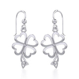 Four Leaf Clover with Trinity Knot Silver Earrings TER1848