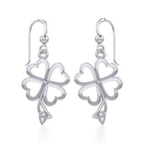 Four Leaf Clover with Trinity Knot Silver Earrings TER1848 - Jewelry
