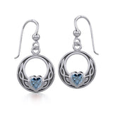 Celtic Knot Silver Earrings with Heart Gemstone TER1876 - Jewelry