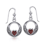 Celtic Knot Silver Earrings with Heart Gemstone TER1876 - Jewelry