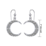 Large Celtic Crescent Moon Silver Earrings TER1879 - Jewelry