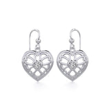 Flower in Heart Silver Earrings with Gemstone TER1880 - Jewelry