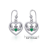 Claddagh in Heart Silver Earrings with Gemstone TER1883 - Jewelry