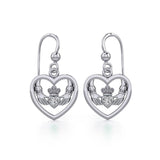 Claddagh in Heart Silver Earrings with Gemstone TER1883 - Jewelry