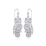 Silver Flower of Life Owl Earrings TER1905 - Jewelry