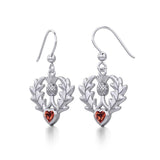 Thistle Silver Earrings with Heart Gemstone TER1912 - Jewelry