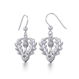 Thistle Silver Earrings with Heart Gemstone TER1912 - Jewelry