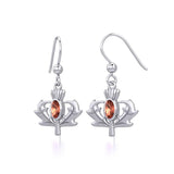 Thistle Silver Earrings with Oval Gemstone TER1913 - Jewelry