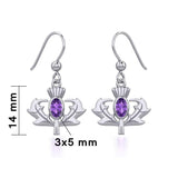 Thistle Silver Earrings with Oval Gemstone TER1913 - Jewelry
