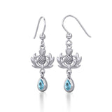 Thistle Silver Earrings with Dangling Gemstone TER1914 - Jewelry